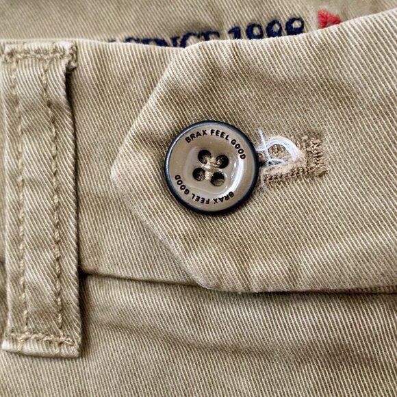 BRAX Pants Mens 33-32 KHAKI Brown Fabio Chino Straight Feel Good Covered - Picture 4 of 7